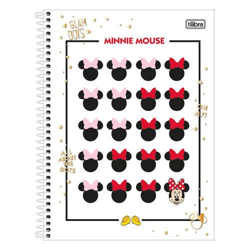 Caderno Minnie Mouse - Rostinhos - 10 Matérias - Tilibra