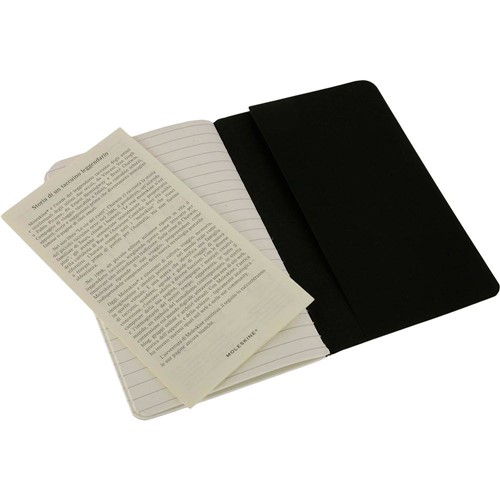 Caderno Moleskine Cahier Ruled Journals Pautado de Bolso com Capa Flexível Preto - Kit com 3