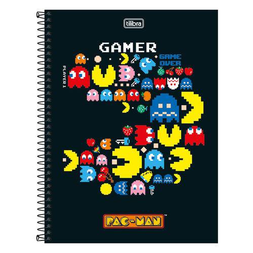 Caderno Pac Man - Gamer - 1 Matéria - Tilibra