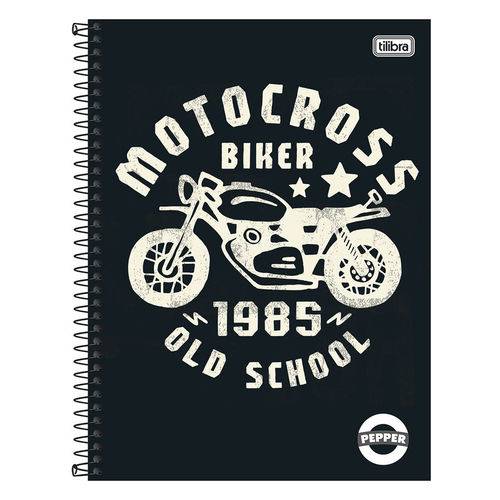 Caderno Pepper Masculino - Motocross - 80 Folhas - Tilibra