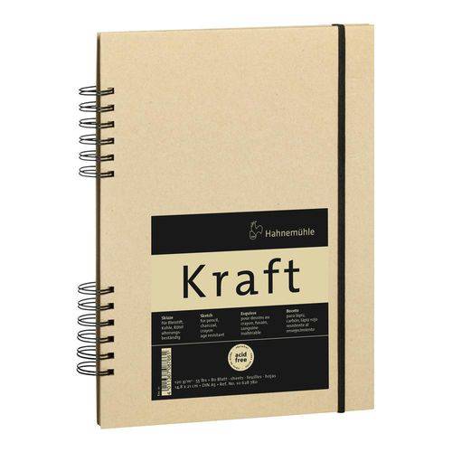 Caderno Sketch Kraft 120g A5 80 Folhas Espiral Hahnemuhle