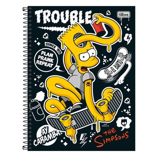 Caderno The Simpsons - Bart no Skate - 10 Matérias - Tilibra