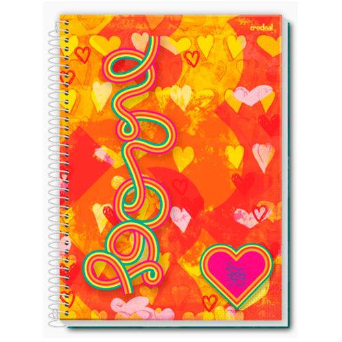 Caderno Universitário 10x1 200 Fls C.D. Credeal - Love 7