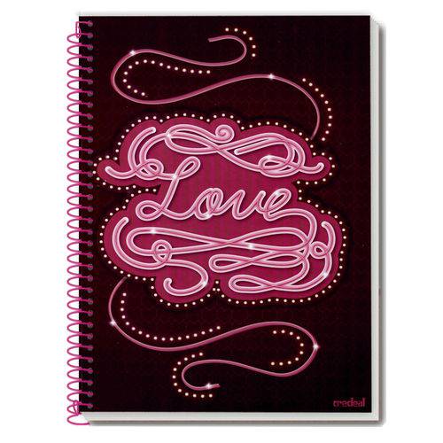 Caderno Universitário 10x1 200 Fls C.D. Credeal - Love 9