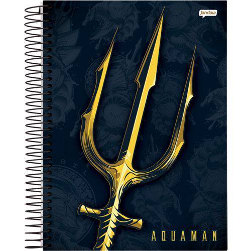 Caderno Universitário Aquaman Tridente Jandaia 10 Matérias