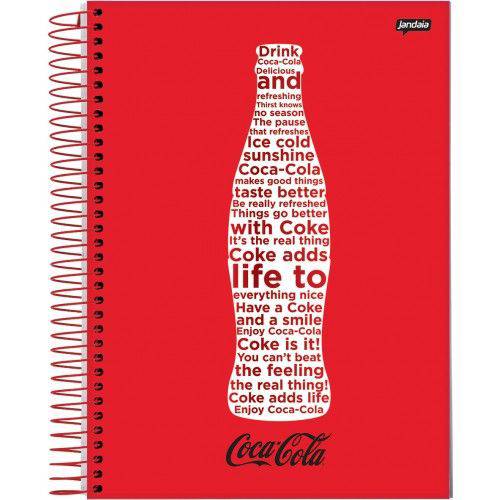 Caderno Universitário Capa Dura 10 Matérias 200F Folhas Coca Cola Jandaia