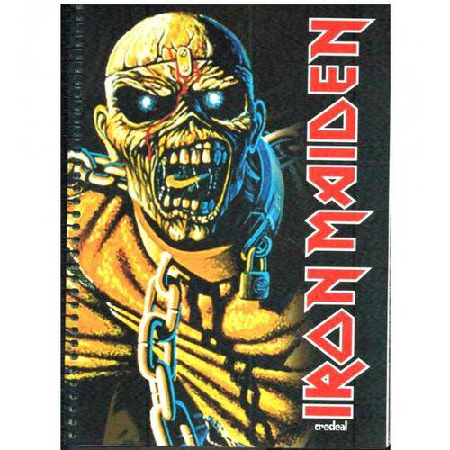 Caderno Universitário Iron Maiden 1 Matérias 96 Fls Credeal