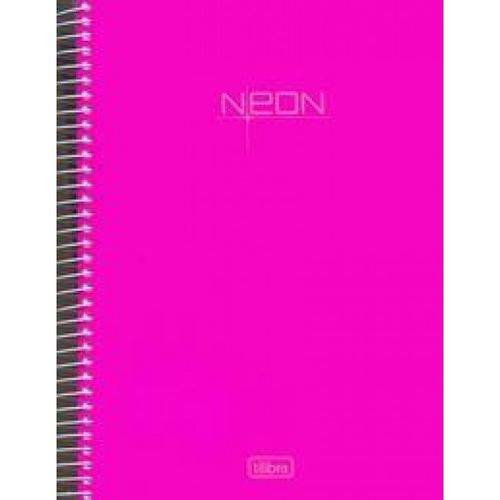 Caderno Universitário Neon Pink Capa de Polipropileno - 200 Folhas