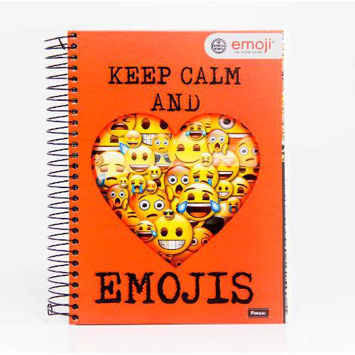 Caderno Universitário Sortido 15 Matérias - Emojis