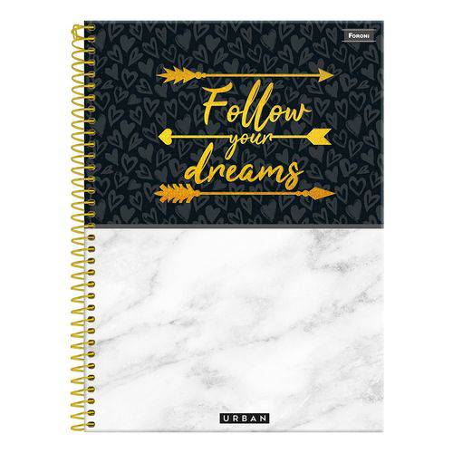 Caderno Urban Follow Your Dreams - 10 Matérias - Foroni