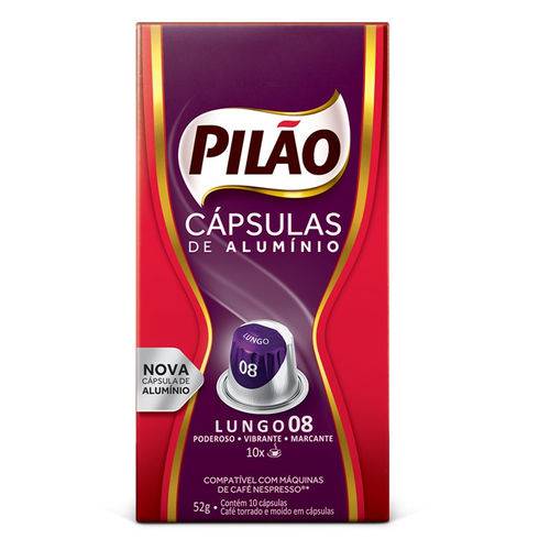 Cafe Capsula Espresso Pilao Lungo 08 52GR C/10 Unidades