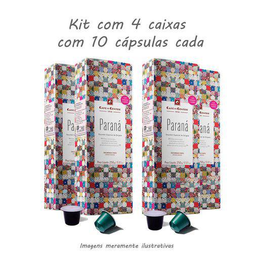 Café do Centro em Cápsulas Paraná - Compatível com Nespresso - Kit com 4