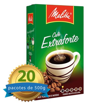 Café Melitta Extra Forte à Vácuo Caixa com 20 Pacotes de 500g