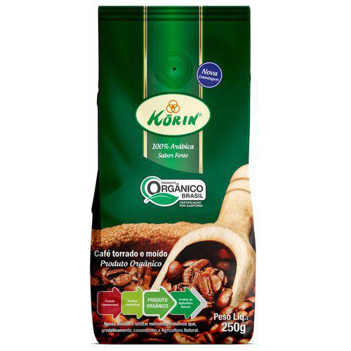 Café Moído Korin 100% Arábica Orgânico Pacote 250g