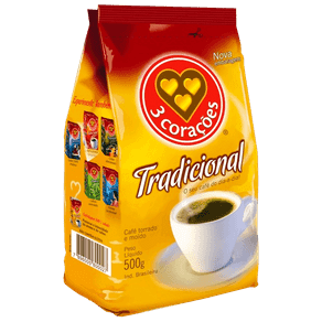 Café Torrado e Moído 3 Corações Tradicional 500g