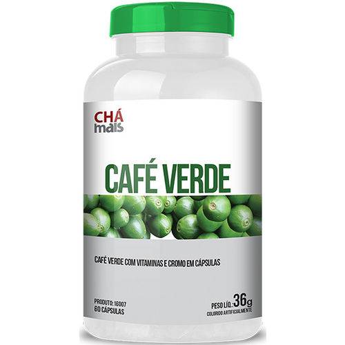 Café Verde com Vitaminas e Cromo Chá Mais 60 Capsulas 600mg