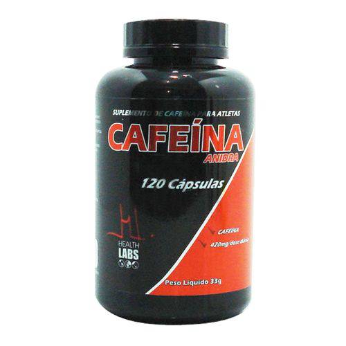 Cafeína Anidra 120 Cápsulas - Health Labs