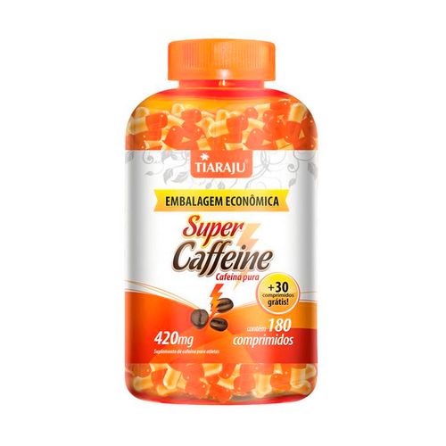 Cafeína Super Caffeine - Tiaraju - 180+30 Comprimidos de 420mg