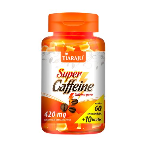 Cafeína Super Caffeine - Tiaraju - 60+10 Comprimidos de 420mg