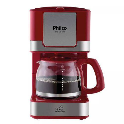 Cafeteira Elétrica Philco Ph16 - Vermelho/aço Escovado 127v