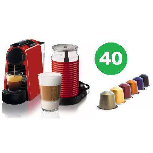 Cafeteira Nespresso Essenza D30 Vermelha 127v com Aeroccino e 40 Cápsulas