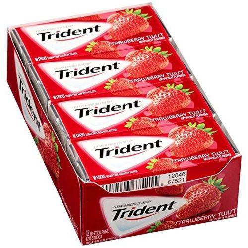 Caixa 12 Trident Strawberry Twist - Sabor Morango