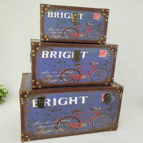 Caixa Baú Decorativa Vintage Bicicleta Bright 50/40/30cm