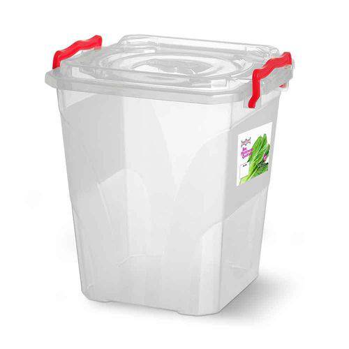 Caixa Box Organizadora Mantimentos com Alça Transparente 10,5 Litros - Niquelart