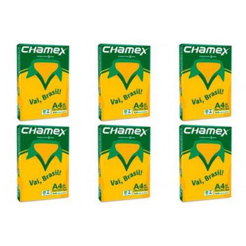 Caixa C/6 Pacotes Papel Chamex A4 75G/M² 500 Folhas Cada