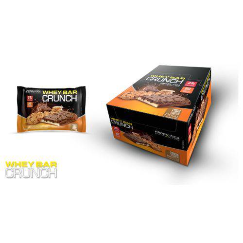 Caixa C/ 8 Unidades Whey Bar Crunch (70g) Probiotica - Cookies & Cream