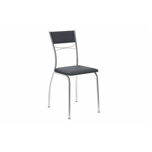Caixa C/ 2 Cadeiras Carraro 1701 - Cor Cromada - Assento/Encosto Couríno Jeans