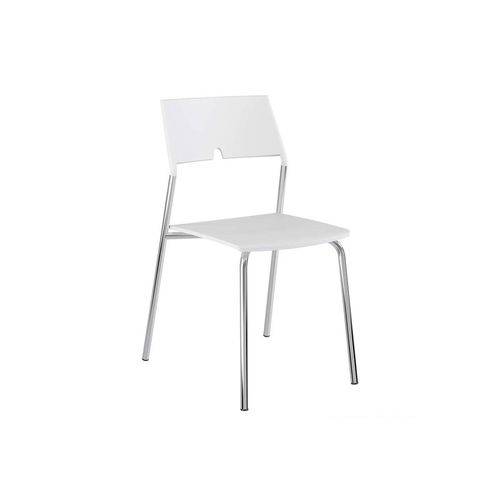 Caixa C/ 2 Cadeiras Carraro 1711 - Cor Cromada - Polipropileno Branco