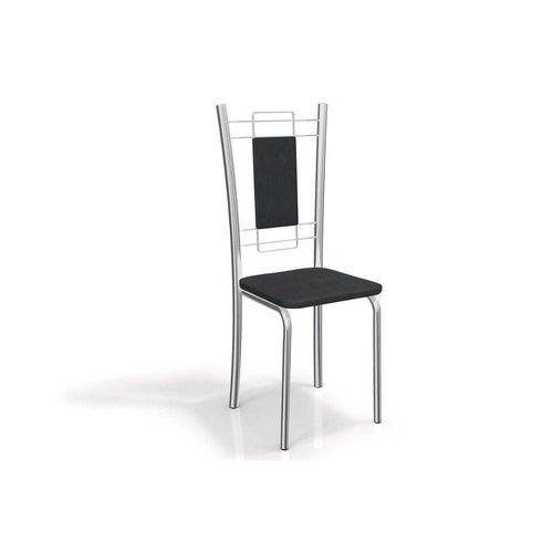 Caixa C/ 2 Cadeiras Kappesberg Florença 2c005cr - Cor Cromada - Assento Preto 110