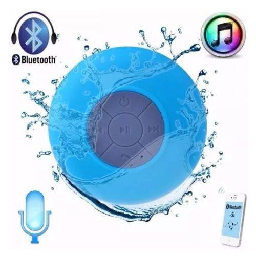 Caixa Caixinha de Som Prova D'água Bluetooth Bts-06 Banho Atende Chamadas Azul