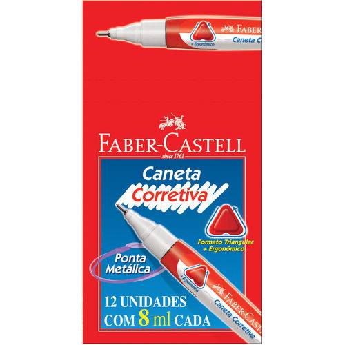 Caixa com 12 Caneta Corretiva Ponta Metal Faber-Castell