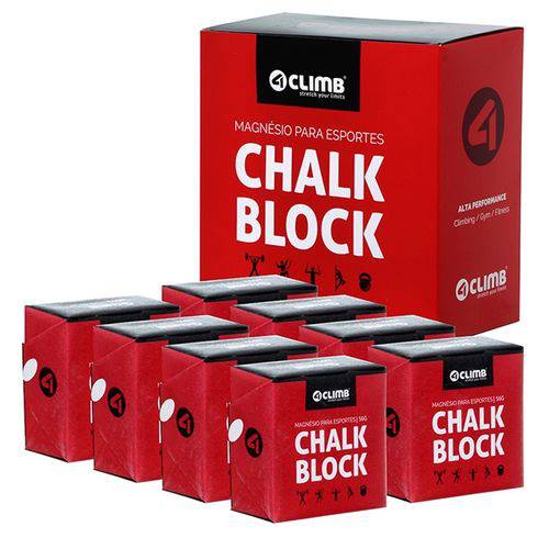 Caixa com 8 Carbonato Magnesio Cross Fit / Escalada Chalk Block