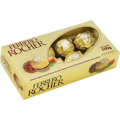 Caixa de Bombom com 8 Unidades 100g - Ferrero Rocher