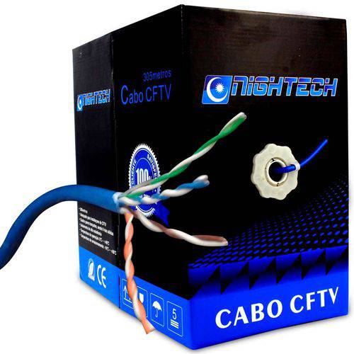 Caixa de Cabo para Rede e Cftv 305 Metros - Cable 5 Blue Jacket 4x24 Awg (s)