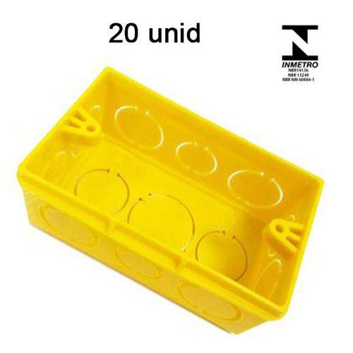 Caixa de Luz 4x2 Amarela - Kit C/ 20 Unid