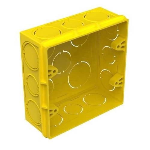 Caixa de Luz Plástica Quadrada 4x4 Amarela - Amanco