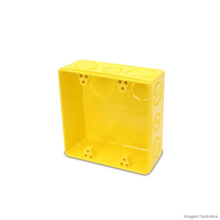 Caixa de Luz PVC Amarelo 4x4 Embutir Tuboline
