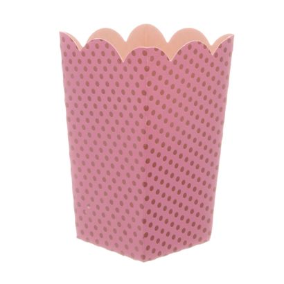 Caixa de Papelão para Pipoca Rosa com Bolinha Marrom Dafesta