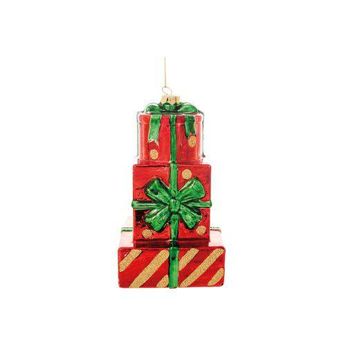 Caixa de Presente Natal P/pendurar Árvore 13cm Vermelho