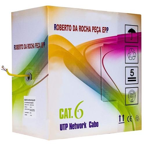 Caixa de Rede CAT6 UTP Network Comptronics, 305 Metros Amarelo