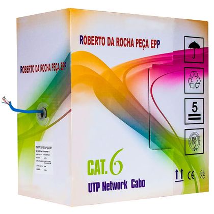 Caixa de Rede CAT6 UTP Network Comptronics Azul 3 METROS