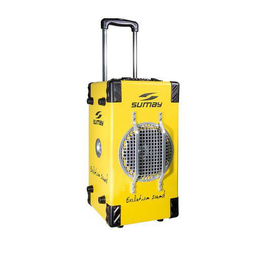 Caixa de Som Amplificada Bluetooth, Microfone S/fio 200W Amarela Sumay Sm-CAP05