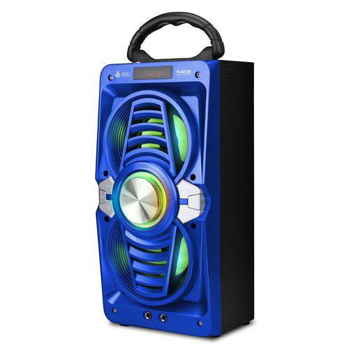 Caixa de Som Bluetooth 12Watts Alto Falante Duplo Bass com Visor e Microfone e Carregador 2A