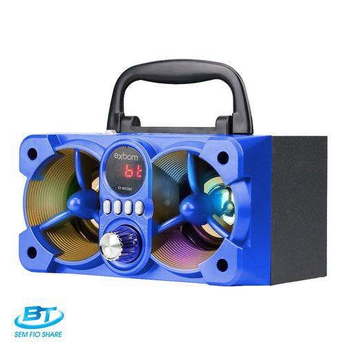Caixa de Som Bluetooth 6W Super Bass - CS-M223BT - Exbom - Azul
