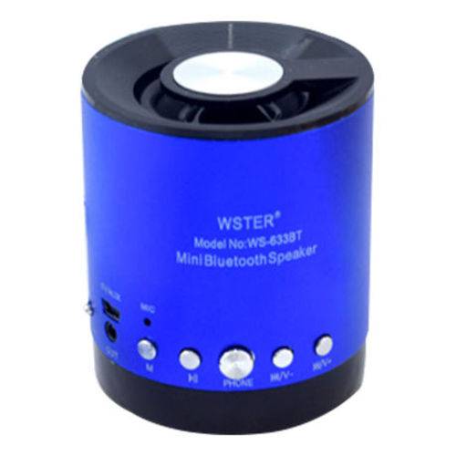 Caixa de Som Bluetooth com Alto Falante Entrada Microfone SD USB FM - WS633BT