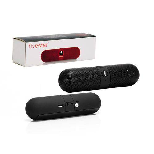Caixa de Som Bluetooth com Suporte para Sd Card P2 USB Radio Fm Preto Mini Speaker Fivestar